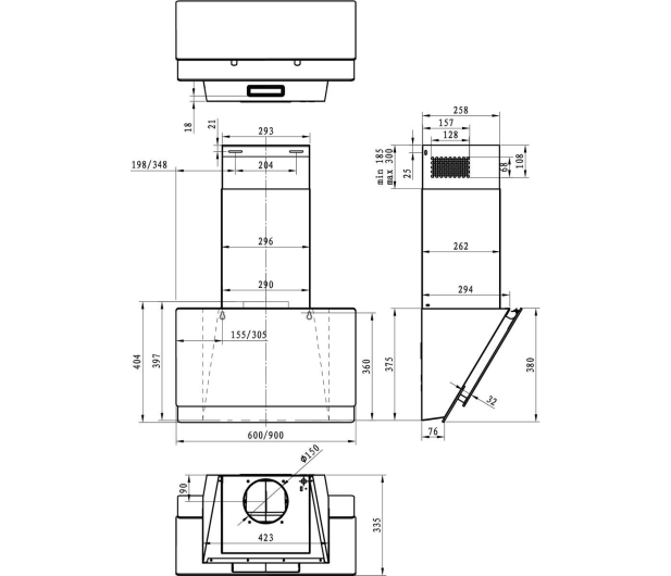 GORENJE WHI949EXBG Stal Nierdzewna Czarne Szkło 608m3/h 63dB Klasa B 90cm Sterowanie Dotykowe LED - 1014658 - zdjęcie 5